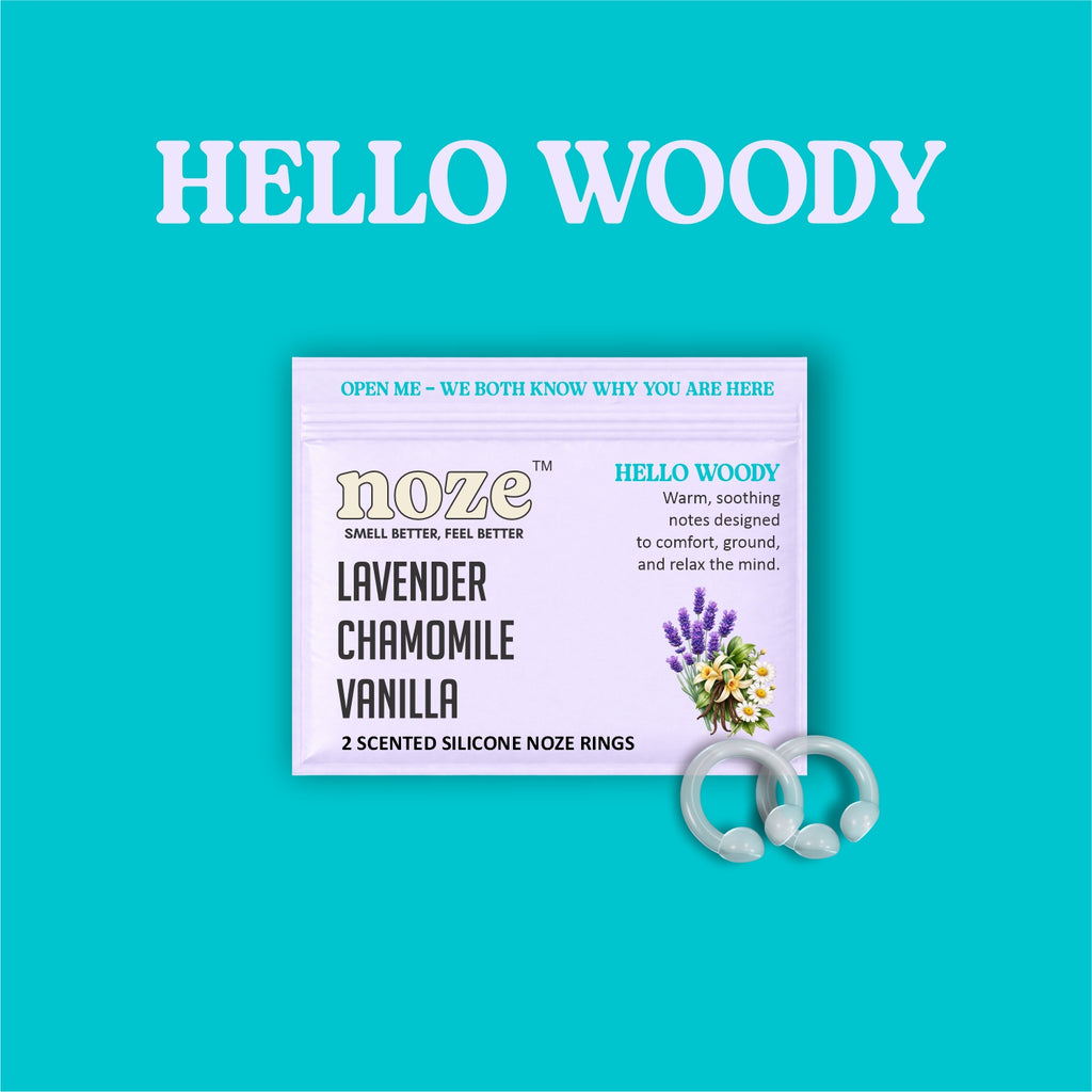NOZE Woody Aromatherapy Diffuser Ring — wearable essential oil ring with lavender chamomile vanilla, front view