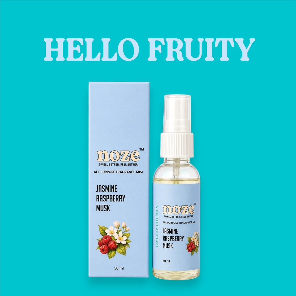 NOZE Fruity Aromatherapy Room Mist — home fragrance spray with raspberry jasmine musk, front view India